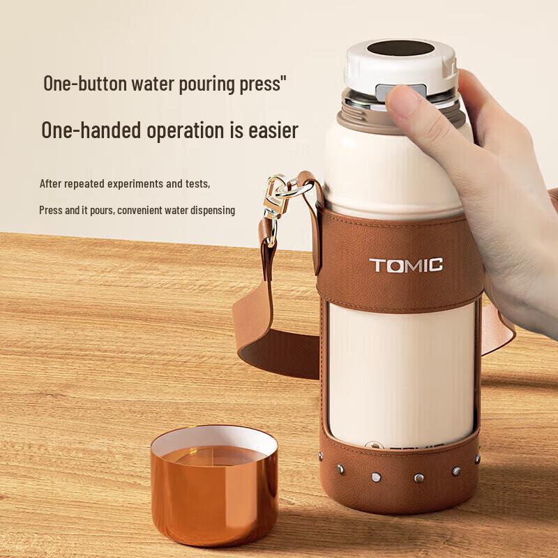 TOMIC 600ml Insulated Tea Infuser Bottle with Ceramic Liner
