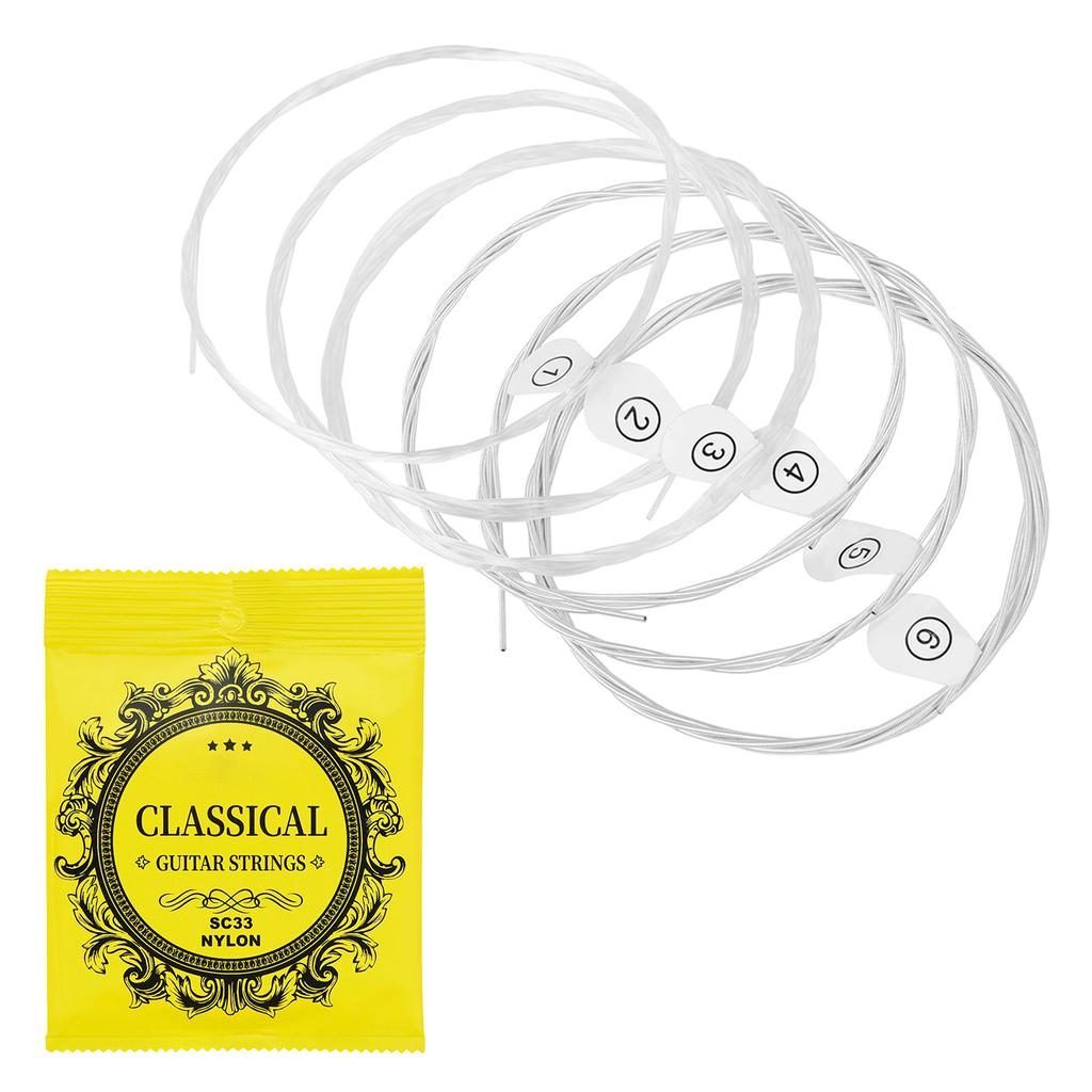 6Pcs .028-.043 Folk Guitar Nylon String 6-string Acoustic Guitar Strings Replacement for Beginners Performers Durable