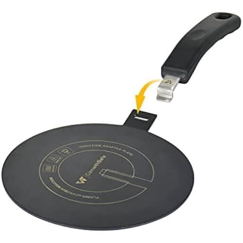 Indukční adaptér 20 cm - Odnímatelná izolovaná rukojeť - NEMĚNÍ BARVU po použití - Deska pro rozvod tepla ave