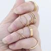 6Pcs/Set Women Golden Tone Stack Plain Slim Band Midi Ring Spiral Knuckle Rings AVE