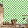 Checkerboard Wallpaper White and Green for Living Room and Bedroom 50x1000