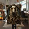 Black Afghan Hound,pattern Flannel Blanket, High Quality Comfortable for All Seasons, Home Decor, Warmth and Comfort, Perfect for Gifts.