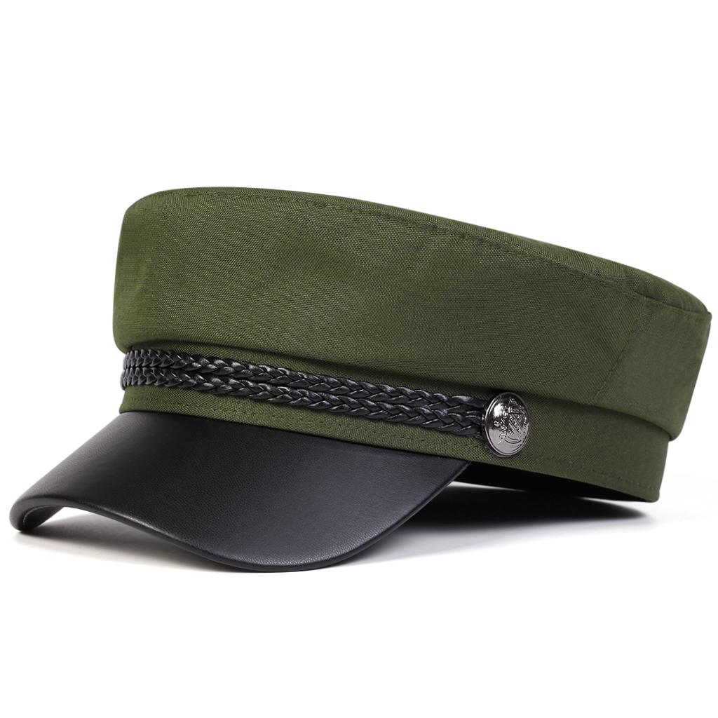 Unisex White Buckle Military Hats Flat Top Baseball Caps For Women Outdoor Sports Cadet Sunscreen Hat