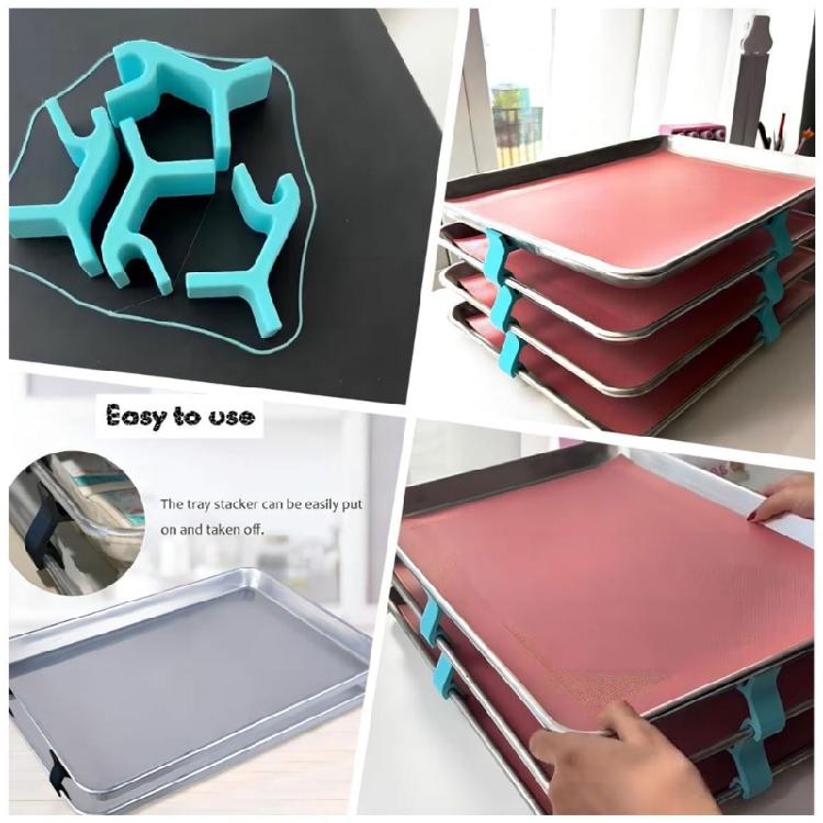 Foldable Tray Stand Long Lasting Oven Tray Rack Baking Sheet Stacker for Tray