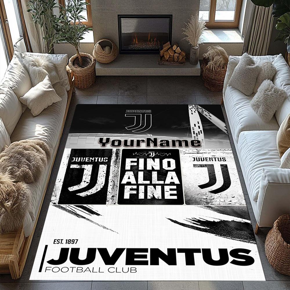 Juventus Customize Text Floor Mat Design for Dining Room Foyer Decorate Room Hallway Antislip Carpet Anime Office Decor Wedding Party Gift