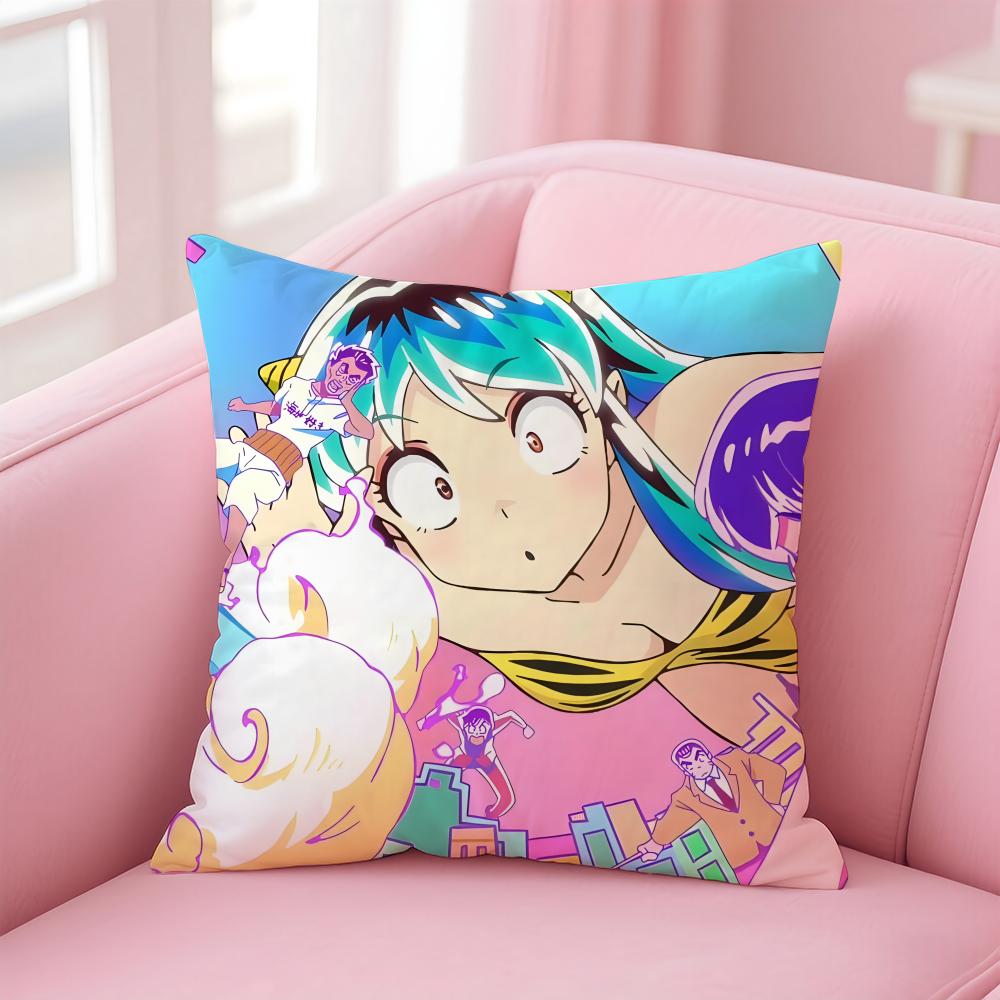 uUrusei Yatsura Pillow Anime Manga Cushion Cover Pillow Case Soft Friendly Fabric  Concealed Zipper