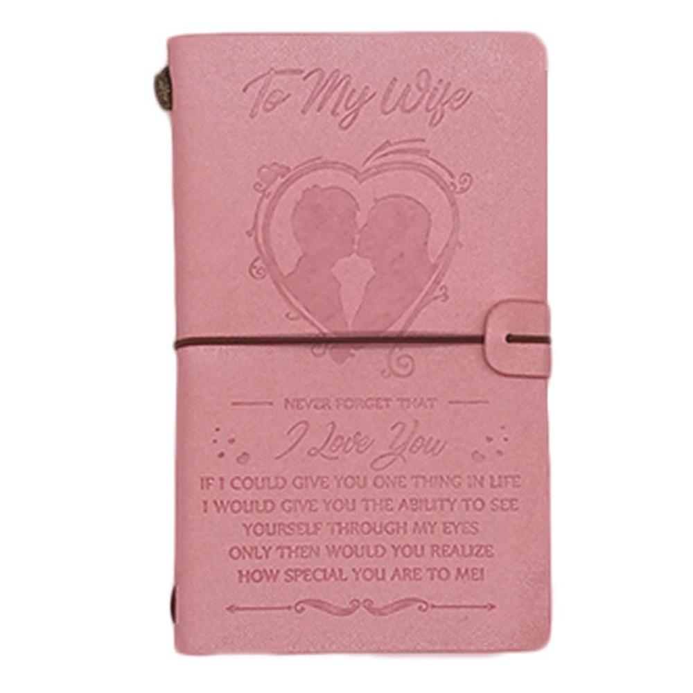 

Pink Leather Notebook Travel Diary Notepad Retro Diary Book School Style 4