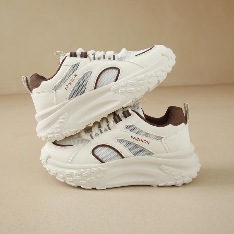 Women's Chunky Platform Sneakers Breathable Mesh Walking Shoes Fashion Casual Sports Ladies Lace Up Trainer Tennis