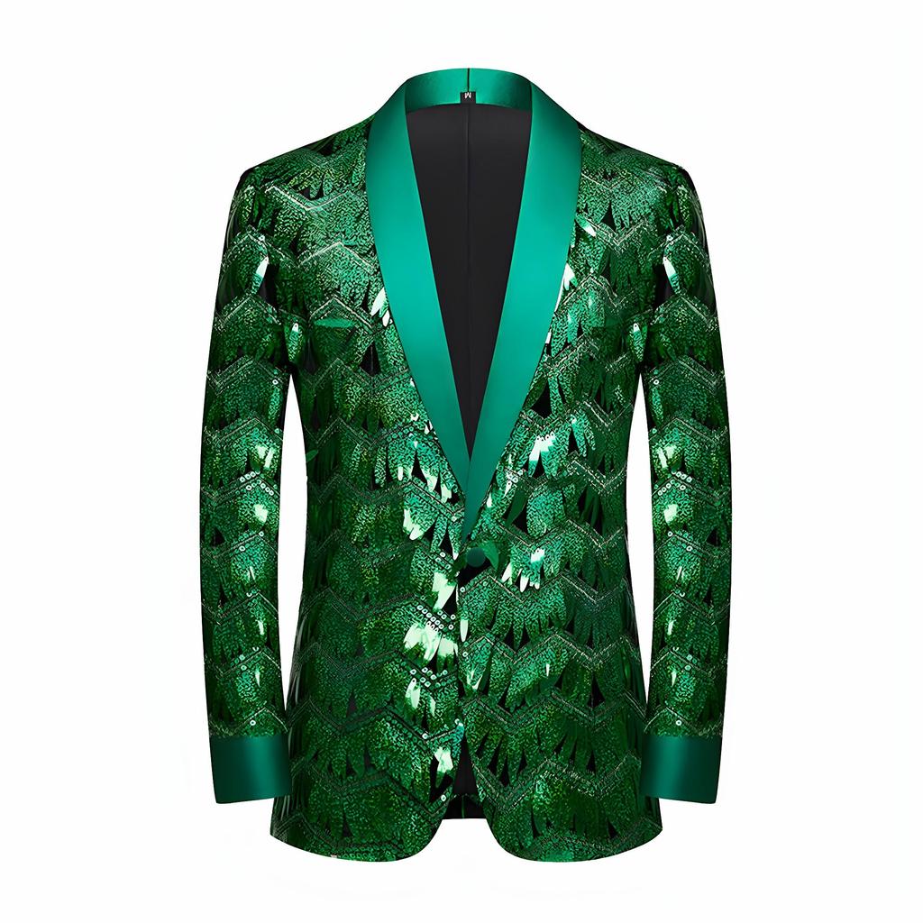 Jachetă de costum cu paiete și ciucuri de lux pentru bărbați, Costum de scenă pentru cântăreț
