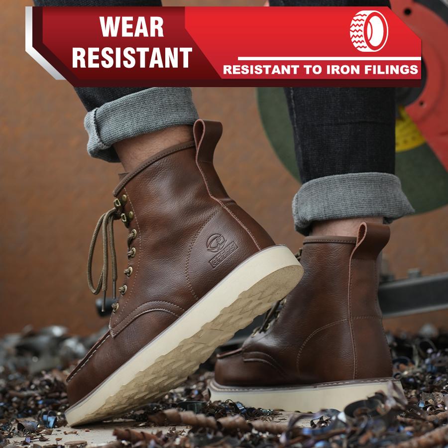 High Top Men's Safety Shoes Puncture-Proof Work Sneaker Waterproof Steel Toe Shoes Safety Boots Indestructible Slip-resistant Shoes