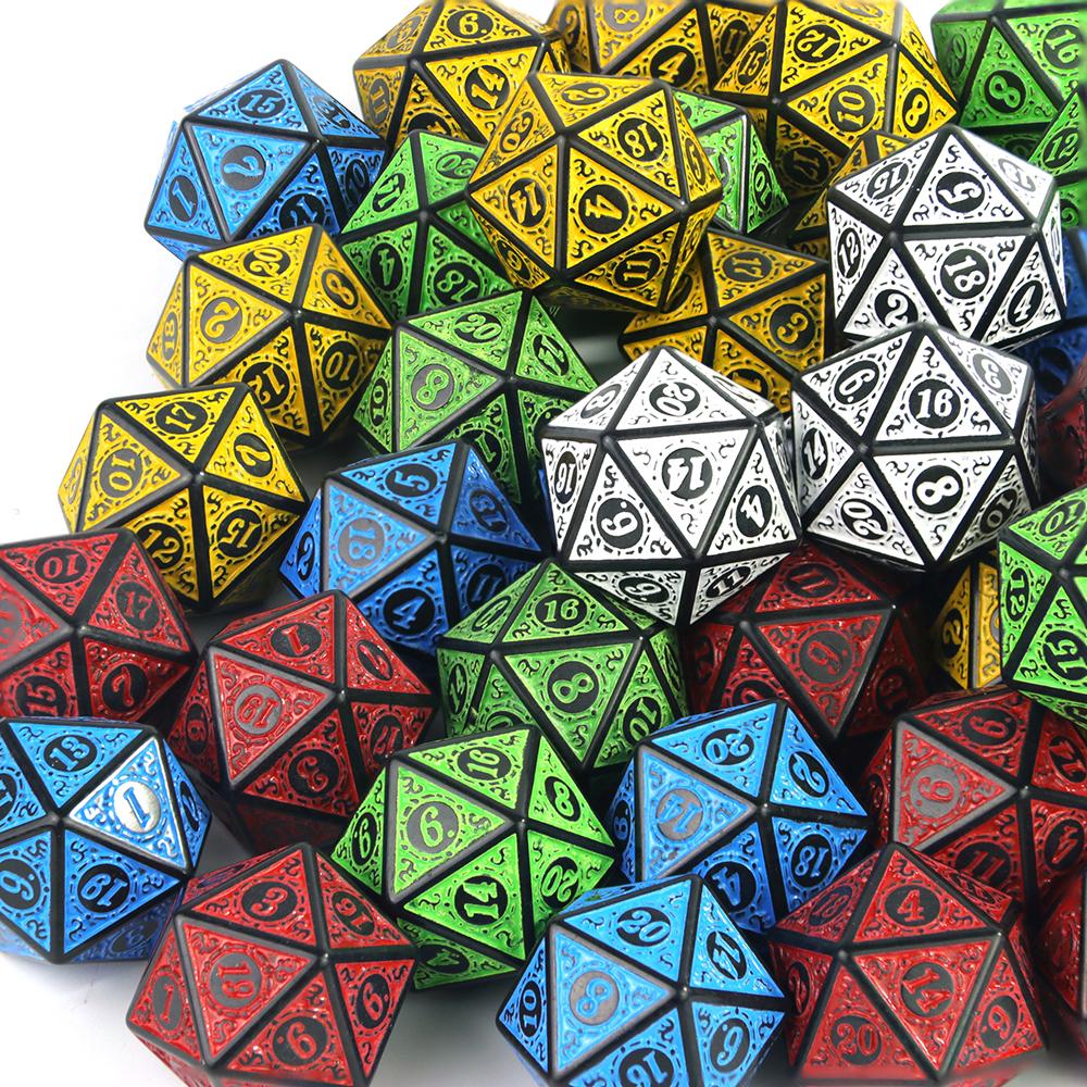 10ks 20stranná sada polyedrických kostek pro DND RPG hry na hrdiny a stolní hry