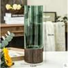 Minimalist Wooden Glass Vase for Hydroponic Plants Nordic Style Glass Vase Tabletop Floral Arrangement Home Decoration