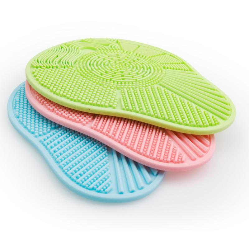 Scrubbing Pad Cosmetic Brush Cleaning Pad Silicone With Suction Cup Scallop Avocado Shape Cleaning Scrubbing Pad Beauty Supplies
