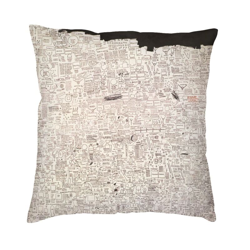 Basquiats New York Street Graffiti Cushion Cover 60x60cm Polyester Throw Pillow Case for Sofa Square Pillowcase Home Decorative