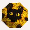 1pc Cat Sunflowers Automatic Open/Close Umbrella with One Touch Button,, Windproof Design   Lightweight Portable Umbrella for Women & Men6111
