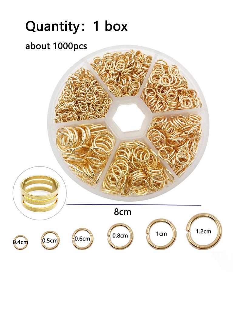 About 1000Pcs 6 Different Sizes Open Jump Rings,4mm 5mm 6mm 8mm 10mm 12mm with 1Pc Jump Ring Open/Close Tool for DIY Crafts Gift