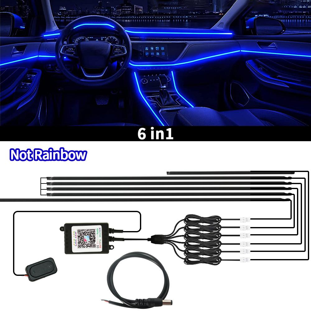 6/10/18 In 1 Car Ambient Light For BMW 64 Colors RGB Symphony Hidden LED Neon Strip Music APP Control Interior Atmosphere Lamp