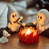 Ghost Campfire Gathering Halloween Nightlight Cute Ghost Figurine Set Small Campfire Light Fun Halloween Decorations Unique Gift