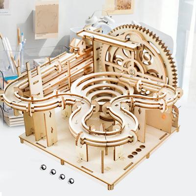 3D Ξύλινο Παζλ DIY Μηχανικό Χειροκίνητο Μοντέλο Κιτ Κατασκευής Παιχνίδια Συναρμολόγησης Σετ Πίστα με Μπίλιες με 4 Μπάλες για Δώρα Ενηλίκων Παιδιών