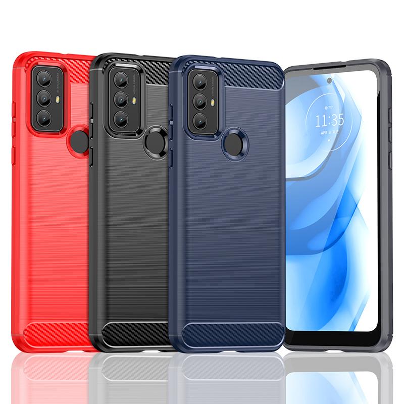 Luxury Silicone Shockproof Case For Motorola Moto G 5G G Play G Power 2024 2023 2022 Carbon Fiber Back Soft Cover Funda