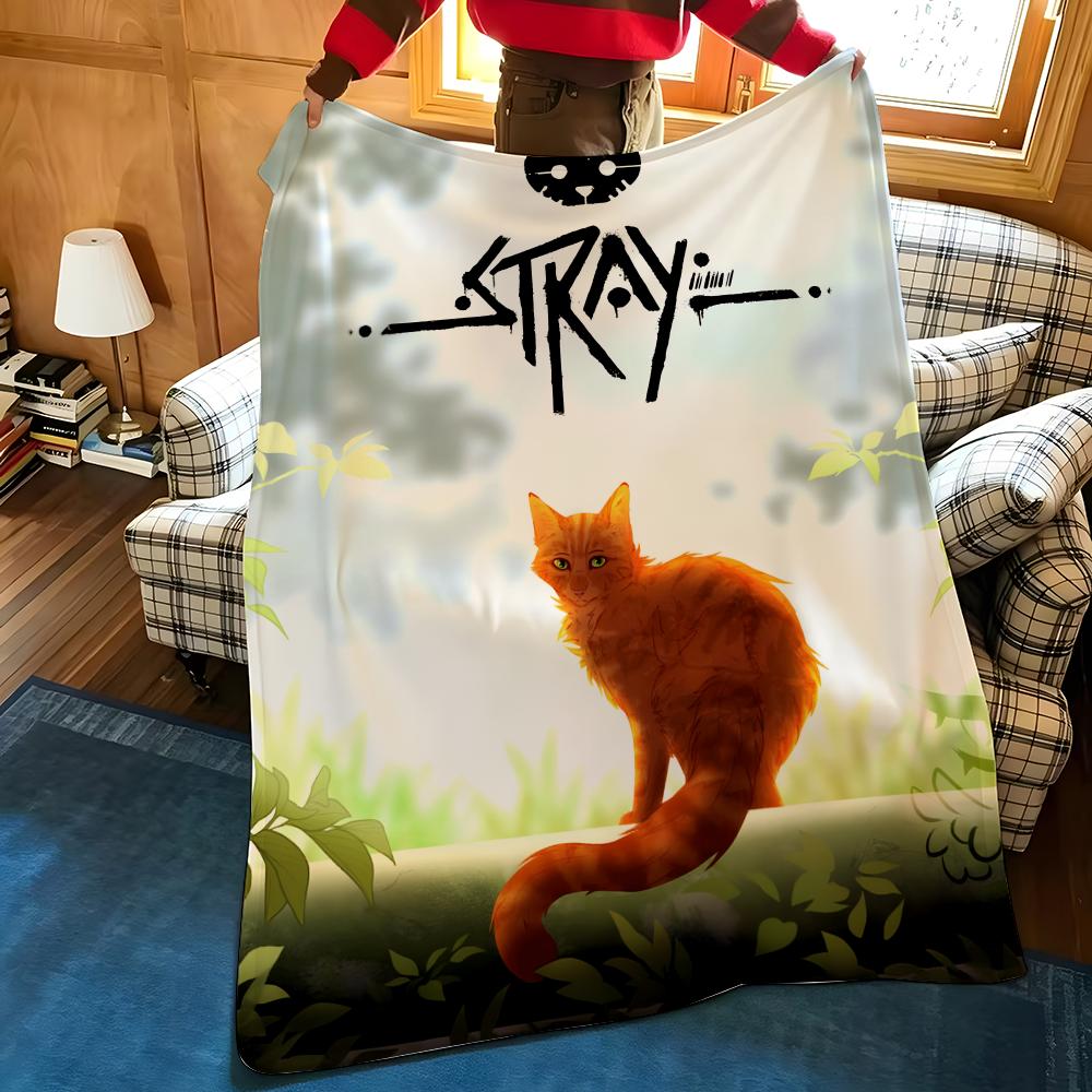 Game S-Stray Throw Flannel Cozy Print Blanket, Portable, Durable Machine Washable Cute Cool