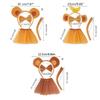 Monkey Ear Headband Tail Bowtie, Kids Animal Cosplay Set Halloween Animal Outfit