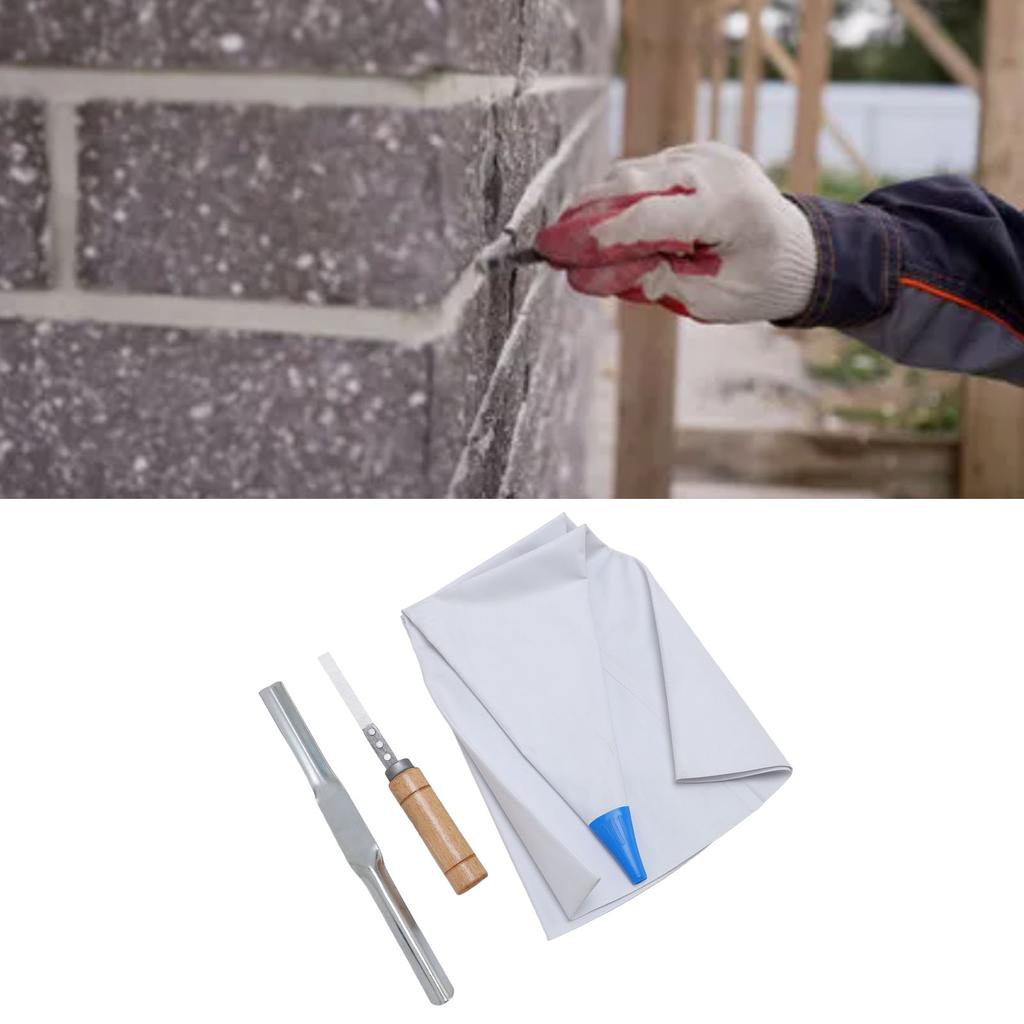 Tile Grout Masonry Mortar Bag with Brick Jointer and Tuck Pointer Reusable Easy To Clean Cement Sealer Bag Piping Bag