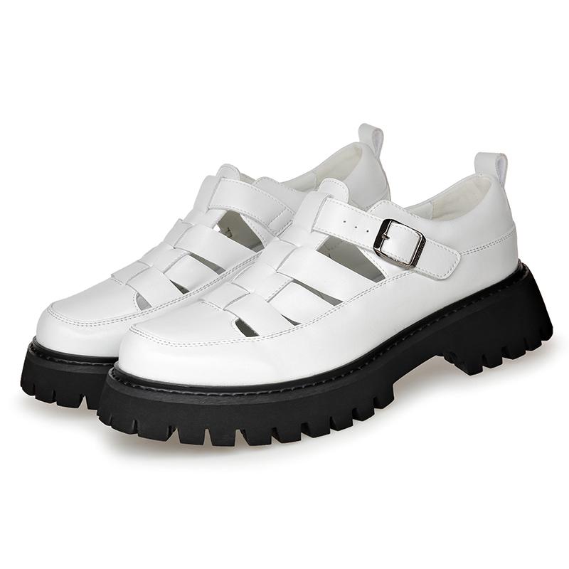 Sandalias de hombre para primavera y verano Suela gruesa estilo diseñador de moda Fiesta o trabajo Exterior de moda para jóvenes Zapatos Negros y blancos