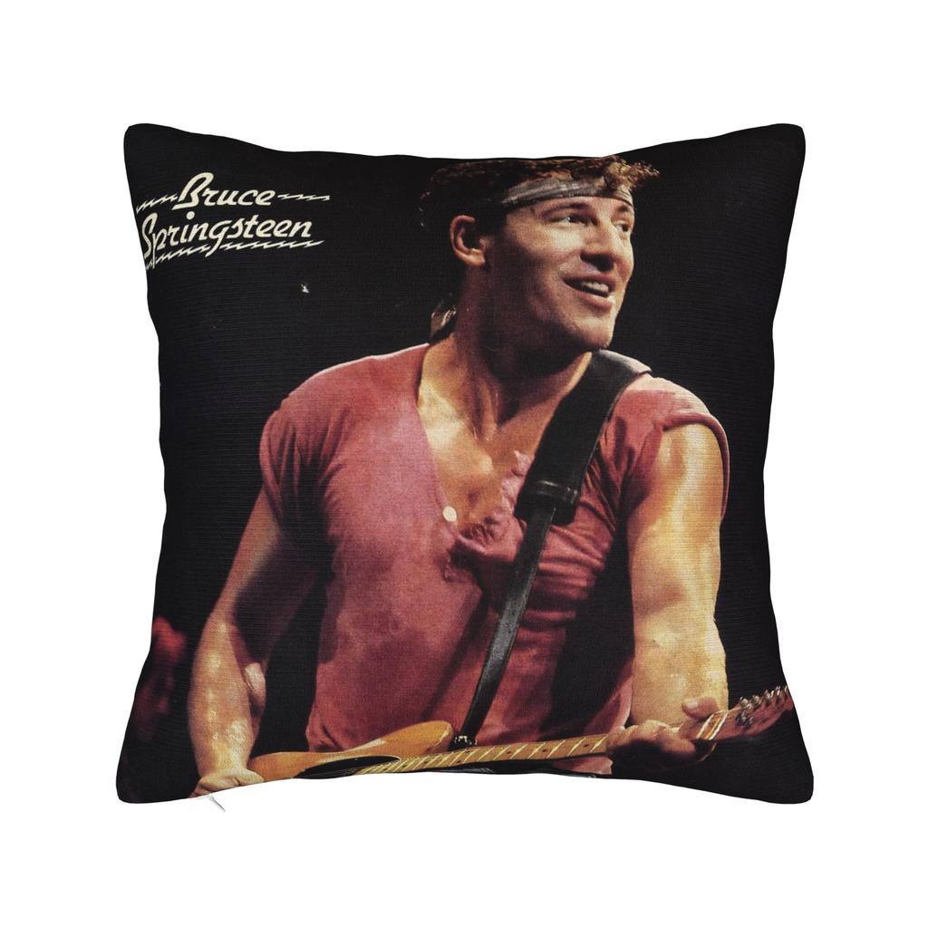 Bruce The E Street Band Springsteen Square Pillow Cases Rock USA 80s Cushion Cover Custom Decorative Pillowcase for Sofa 45x45cm