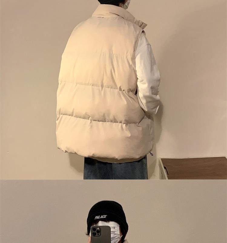 Men's Retro Hip Hop Cotton Down Vest - Warm Autumn/Winter American Style Jacket