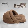 Plush Sleeping Bag Cat & Small Dog Bed, Semi-Closed Slipper Style, Cozy & Warm for All Seasons