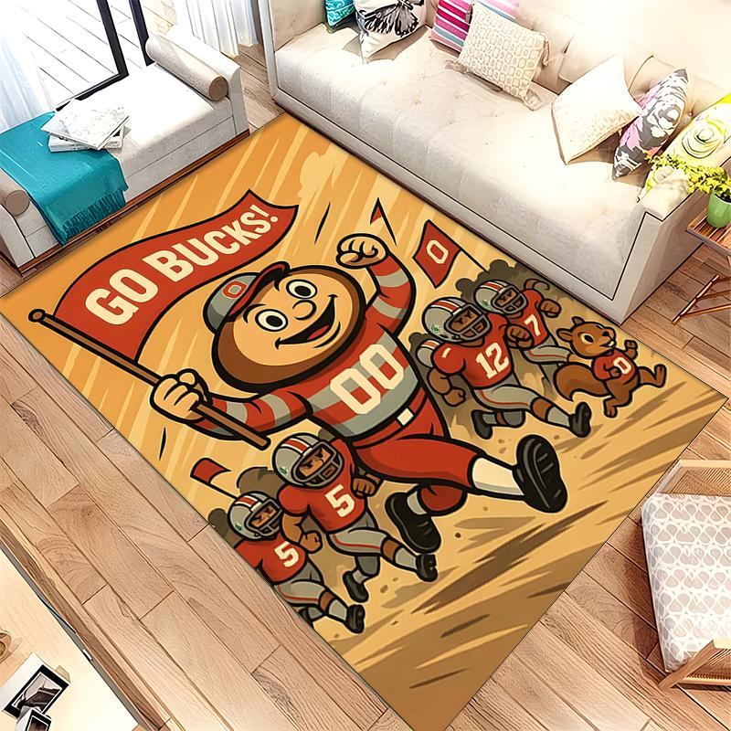Buckeyes dello Stato dell'Ohio (14) Tappeto Adatto Per Soggiorni Camere Da Letto Stanze Dei Computer Aree Da Pranzo E Posizionamento Sotto Tavoli E Sedie Anche Una Scelta Ideale