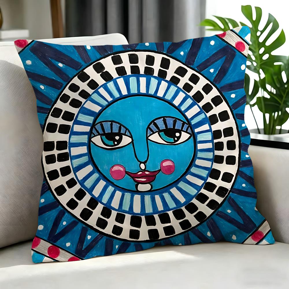 Art SSun Face Cushion Cover Cushion Cover Set Pcs x x x Pillowcase Decorative Sofa Home Decor