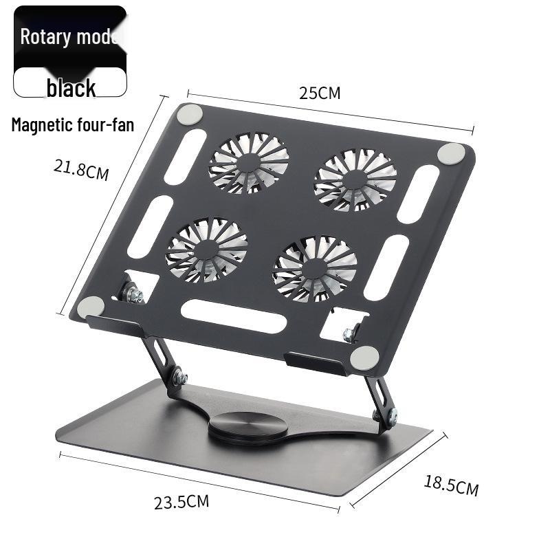 Foldable Adjustable Laptop Stand with Four Cooling Fans & Rotating Tablet Holder