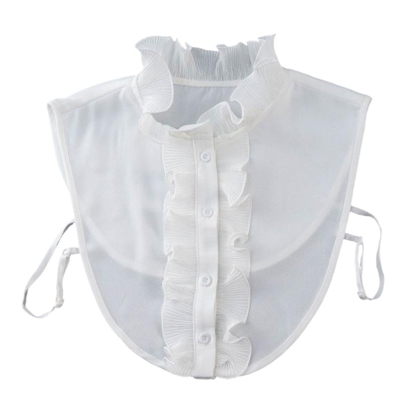 False Collar Detachable Blouse for Women Half Shirts Ruffled Faux Collar Inserts for  Prom Gatherings Casual Parties белый
