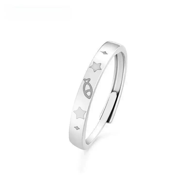 

Star Meow Love Glow Couple Rings - Women s Fashion Versatile Design Christmas Gift Adjustable Opening