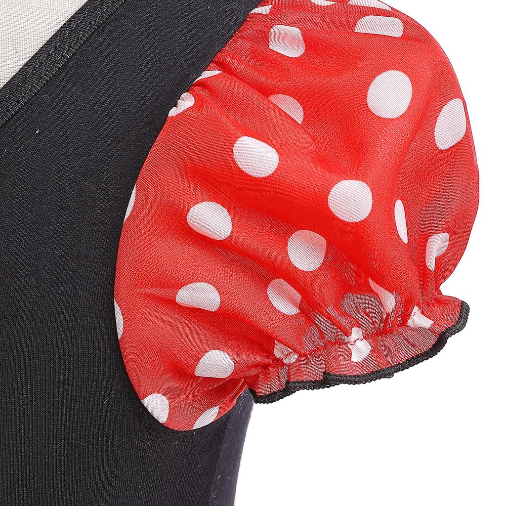 Dressy Daisy Minnie Mouse Halloween Costume for Girls, Kids, Polka Dot Skirt, Short Sleeves, Bow Tie, and Headband, Size 90, Ages 12-24 Months