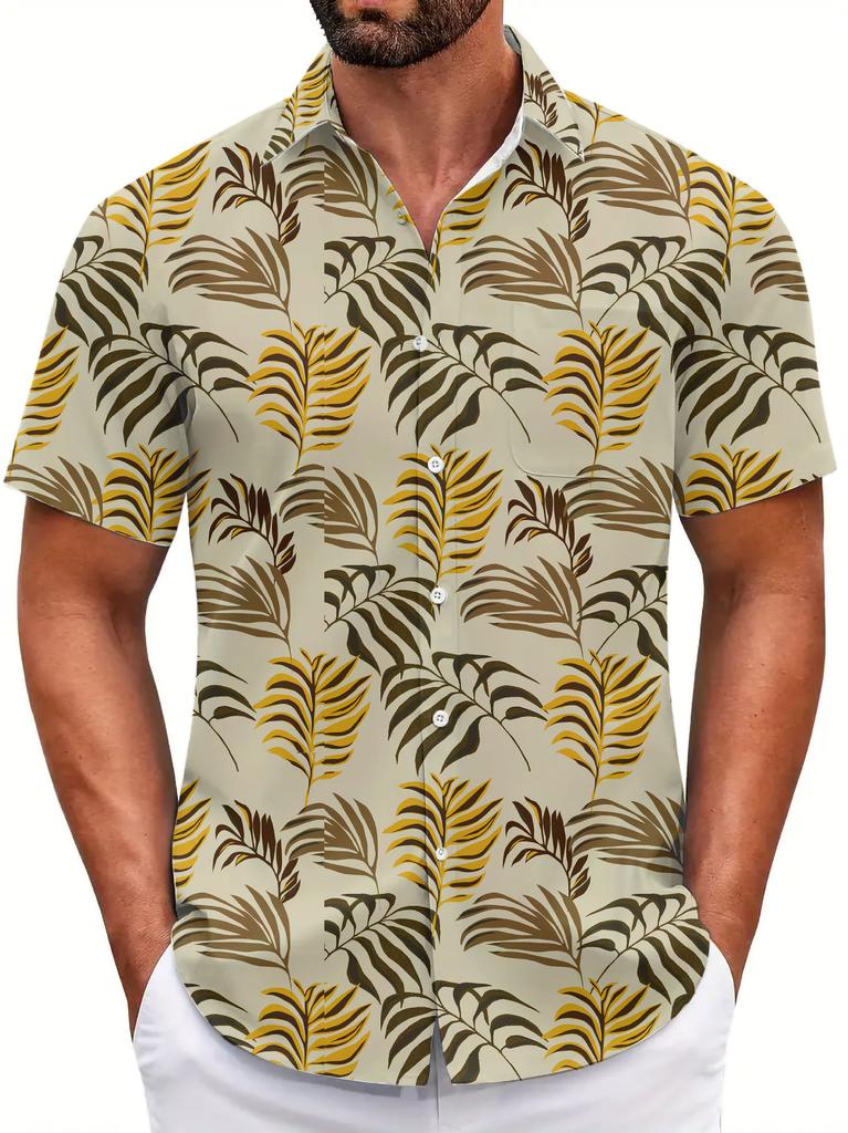 Summer Short Sleeve Flower Shirt Men'S Beach Large Size Casual 3D Digital Printing Men'S Shirt Tide