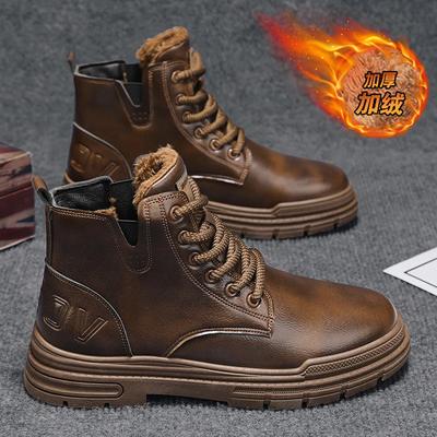 Winterstiefel für Herren Schuhe für Herren Herren-Sneaker Stiefeletten Sport und Freizeit Freizeitschuhe Weich und bequem Samt hinzufügen