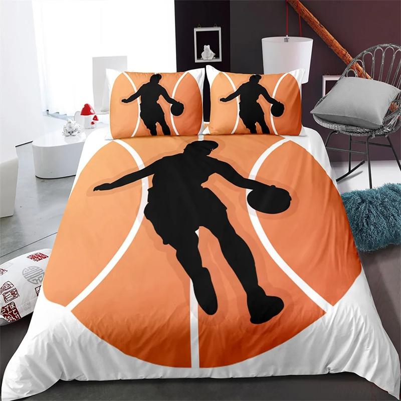

Баскетбольный пододеяльник, черный, 3D, спортивный, тематический, комплект постельного белья, баскетбольная площадка, соревновательные игры, королевский пододеяльник 200x230cm 3pcs