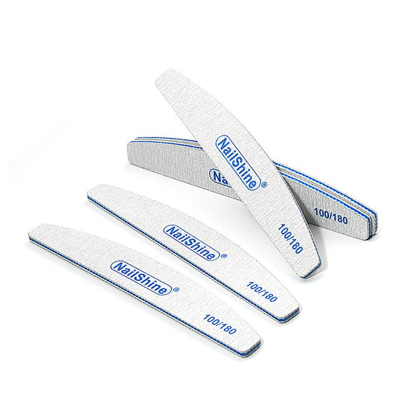 Imported Half-Moon Wear-Resistant Sandpaper Nail File - Double-Sided Durable Polishing Tool