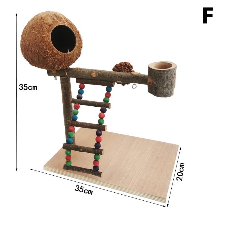 Solid Wood Parrot Stand Training Bird Stand Parrot Toys Desktop Training Stand Pole Interactive Playground Small Pet supplies