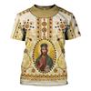 New Virgin Mary Jesus Printed Men T-shirt 3D Print Christian Pattern O-Neck Short Sleeve T Shirts Vintage Oversized Kids Tees