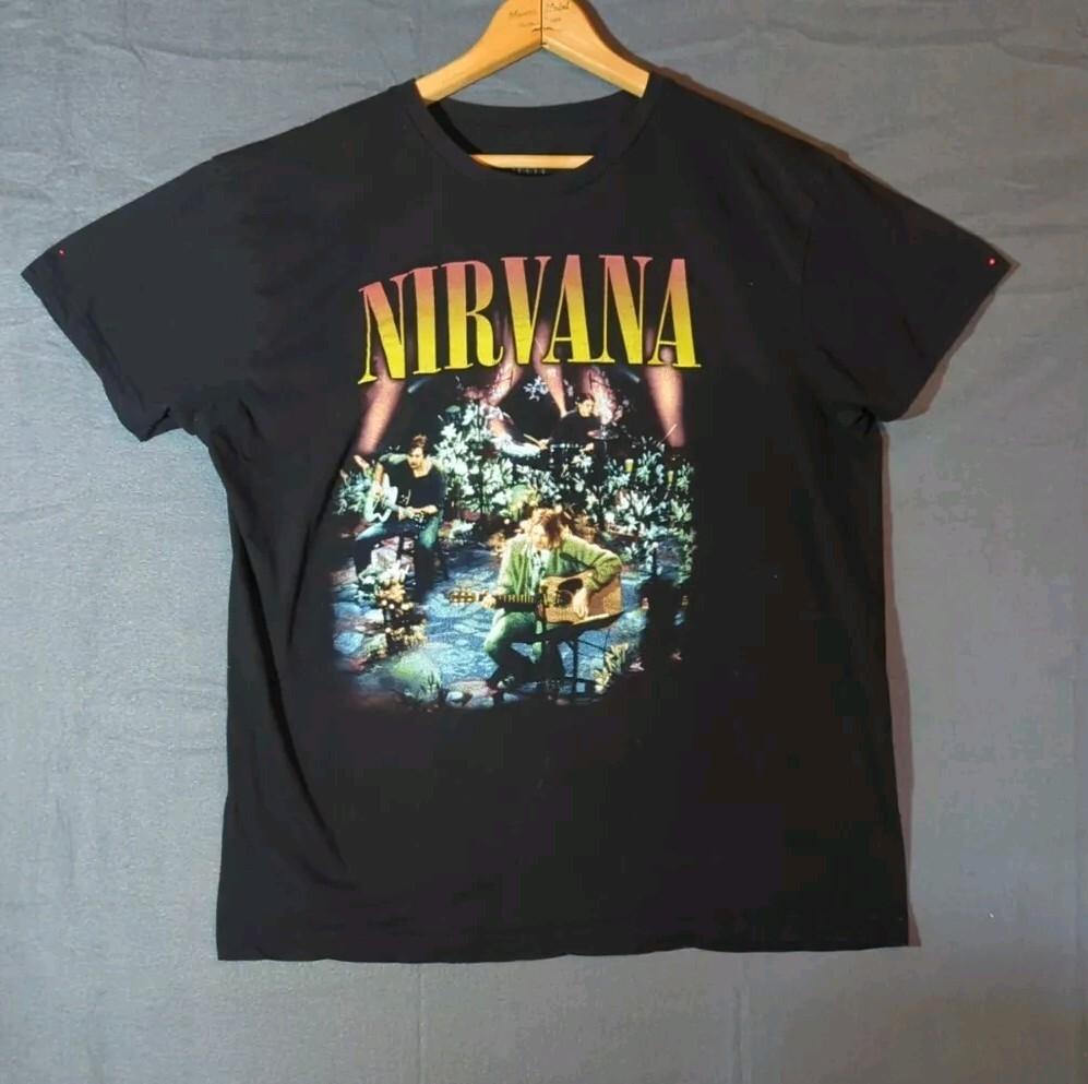 Nirvana T-shirt Mens XL Black Short Sleeve Crewneck Cotton Y2K