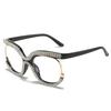 Fashion Cat Eye Glasses with Rhinestones Vintage Trendy Design Oversized Eyeglasses Women for Decoration