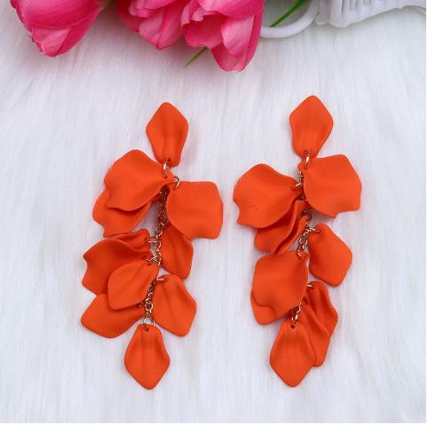 Rose Petal Long Earrings Exaggerated Internet Celebrity Temperament Fashion Light Luxury Earrings Earrings Earrings Fashion