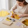 Foil Art Craft with Carving Tools Awl Stickers Metal Thread Tin Foil Paper Craft for DIY Decor Painting