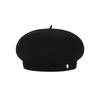 VARZAR VA Curved Oval Metal Wool Beret Black
