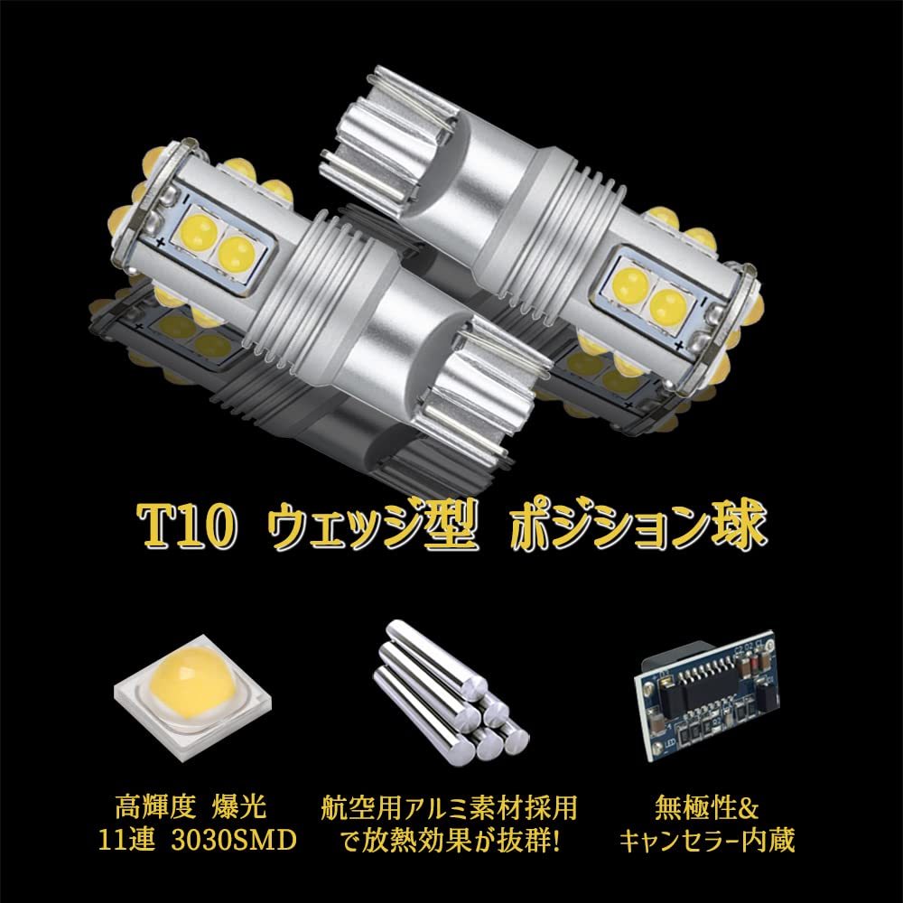 Hiace 200 Series/Regius Ace 200 Series Application/Compatible LED Position Sphere T10 Wedge 11 Row