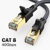 CAT8 Network Cable Internet Network Lan Patch Cord Nylon Braided Ethernet Cable For Internet Router Server RJ45 Patch Cable Cord